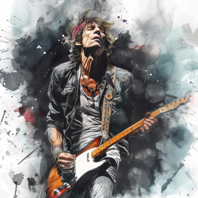 KEITH RICHARDS CANVAS ART PRINT 18X24 & 24X36'' READY TO HANG ROCK ROLLING STONES