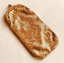 Vintage Art Deco Change Pouch Link Chain Mail Coin Purse Mesh Gold Plated