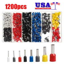 1200Pcs Cord Pin End Bootlace Ferrule Cable Terminals Set Crimp Wire Connectors