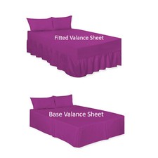 Image of Fitted Valance Sheet OR Base Valance Sheet Plain Dyed Polycotton Soft Bed Sheets