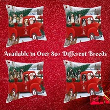 Christmas Santa Express Delivery Red Truck Throw Pillow, Dogs Cats couch Pillow