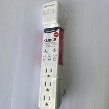 CYBERPOWER P504UC SURGE PROTECTOR 5 OUTLETS  USB C AND A, 4' BRAIDED CORD