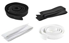 1.9cm 19MM Ampio Tessuto Elastico, Nero/Bianco, X10- 1 M Lunghezza Pre Strisce