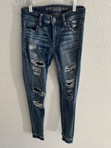 Vaqueros súper elásticos en mal estado 0 para mujer American Eagle | eBay