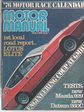 Motor Manual 1976 Mar Range Rover Jaguar XJ coupe VW Sundowner Lotus Elite Mazda