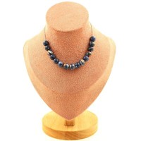 Edelsteine & Edelsteine Collier Mit 15 Perlen Jaspe Bleu 8 Mm