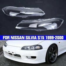 Pair Headlight Cover Lens Shell Transparent For Nissan Silvia S15 1999-2000
