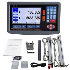 2 Axis DRO + 2PC Linear Scales LCD Digital Readout Kit for Bridgeport Mill Lathe