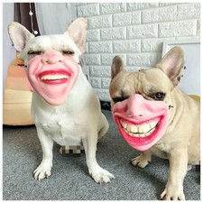 Funny Dog Mask with Big Laughing Lips,Comical Pet Costume for TikTok