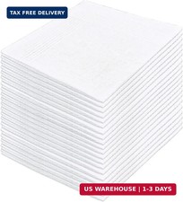 20 Pcs Cotton Handkerchiefs, White Men's Handkerchiefs Pocket Squares, Large H