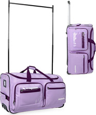 28" Dance Bag with Garment Rack, Rolling Duffel, Vibrant Purple Ultra-Light Co
