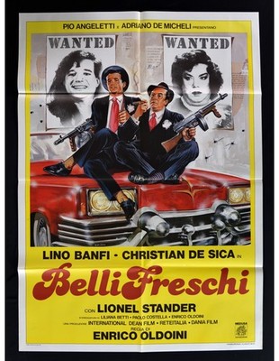 Manifesto Belli Freschi Leinen Banfi Auto Car Mitra De Sica A397