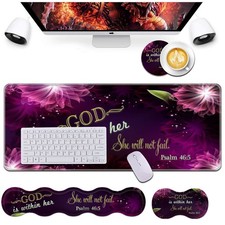 Keyboard Wrist Rest and Mouse Pad Wrist Support Set,Ergonomic Memory Foam Wri...