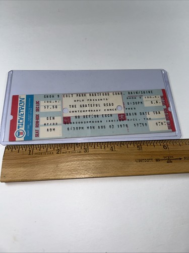 Vintage 8/2/1976 Grateful Dead Full Ticket, Colt Park Hartford Connecticut - Picture 5 of 9