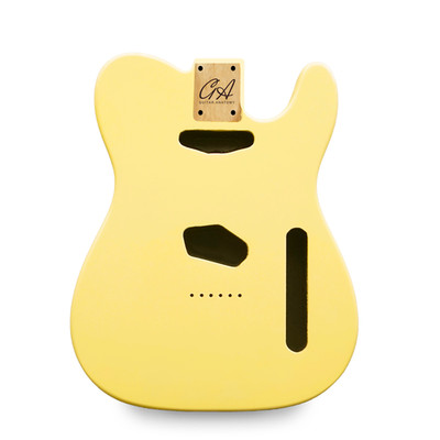 Telecaster Gitarrenkörper - Butter Cream Nitro Satin - 2 Stück American Alder