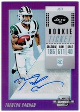 2018 Contenders Optic Rookie Ticket Auto Purple Prizm TRENTON CANNON #159 #44/99