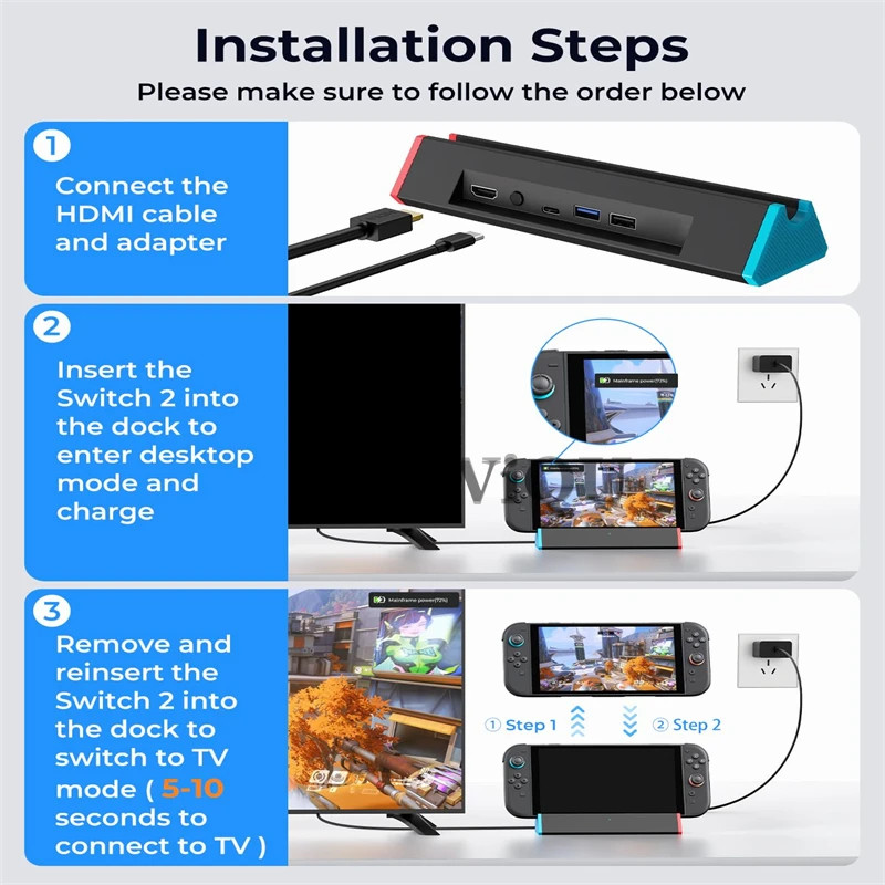 SIWIQU TV Dock Station for Nintendo Switch 2 (2025) With 4K@120Hz