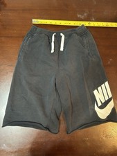 Nike Youth XL Black Sweat Shorts Athletic Drawstring Pockets