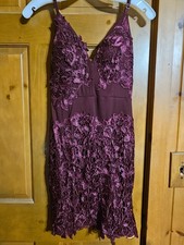 Windsor Burgandy Lace Dress with mesh midsection size Small worn once