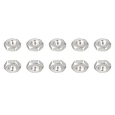 10 Pack #6-32(UNC) Hex Nuts 304 Stainless Steel Hexagonal Nuts - Silver Tone