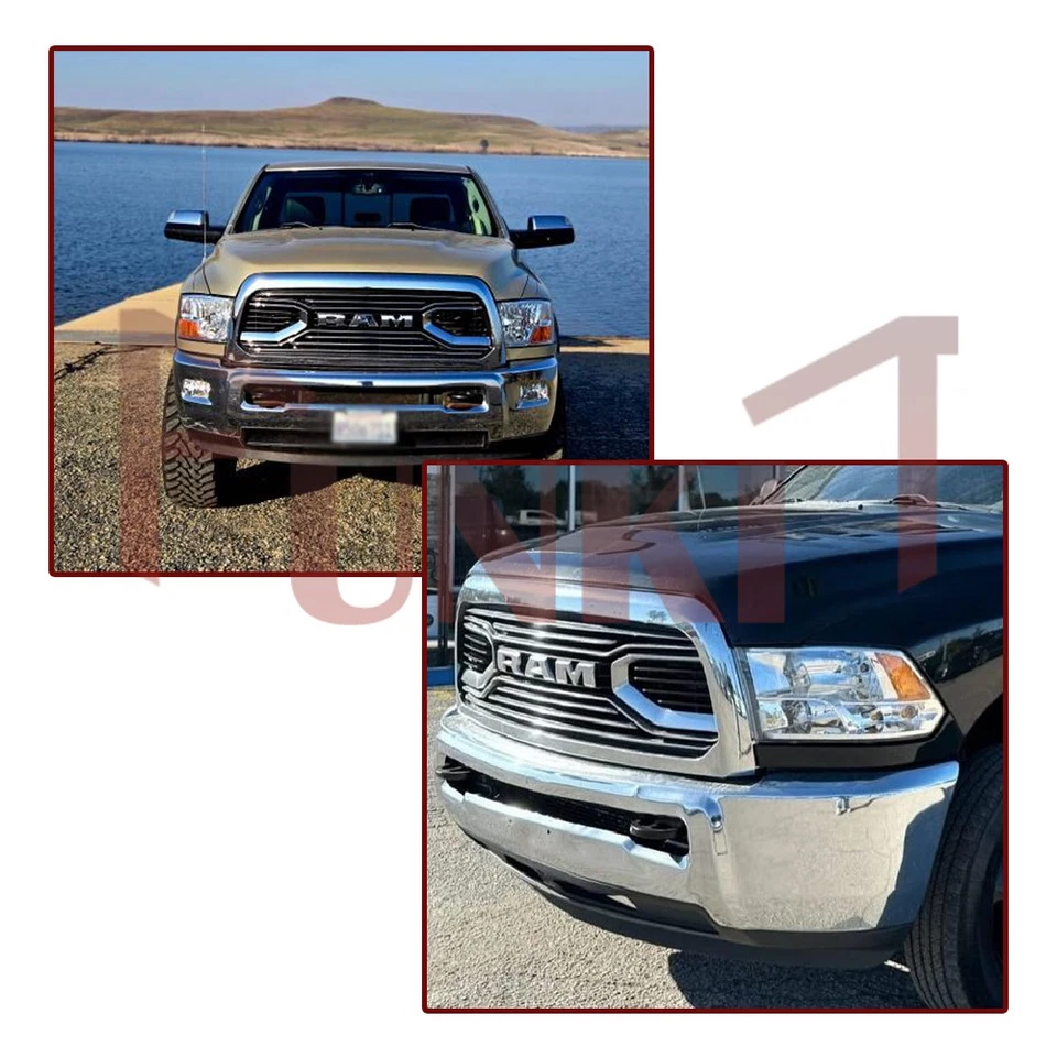 Parrilla de parachoques delantero para Dodge Ram 2500 3500 2013-2018 2014 2016 parrilla con letras Foto 4 de 4