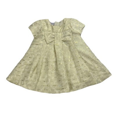 Blueberi Boulevard Baby Girls 12M Beige/ Gold Easter Flower Holiday Dress NWT