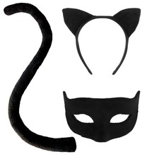 Halloween Black Cat Costume Set for Women - Ear Headband, Medium,