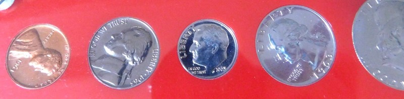 1963 Proof Set  ~ Franklin / Washington / Roosevelt / Jackson / Lincoln Penny