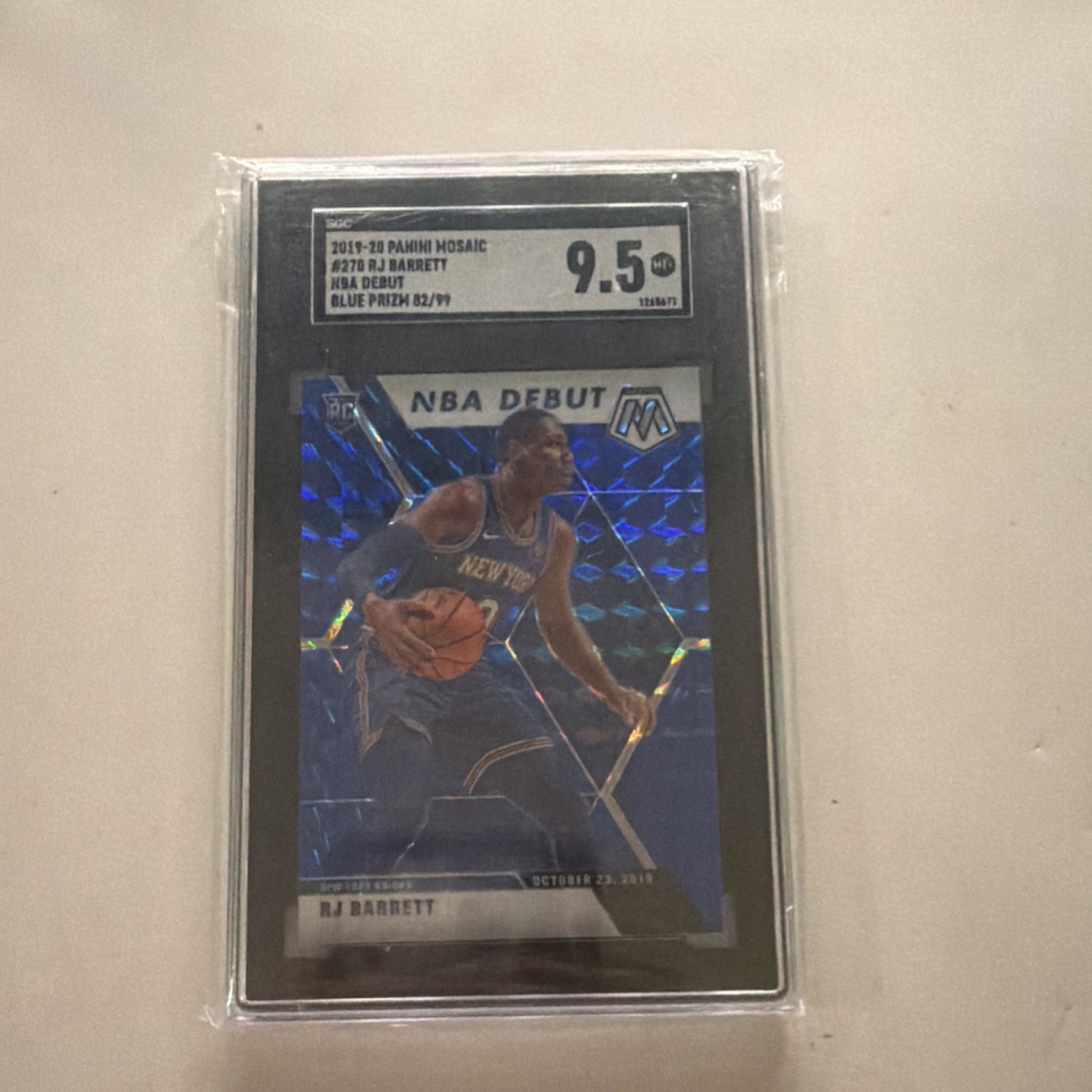 Panini Mosaic 2019-20 Rookies RJ Barrett #229 Blue Prizm /99 RC SGC 9.5