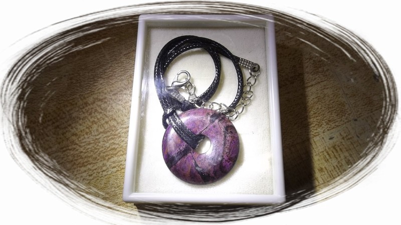 Purpurite Mineral Disc Pendant
