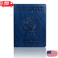 RFID Passport Holder Travel Wallet Leather Card Case Cover Travel Organizer, 1pc