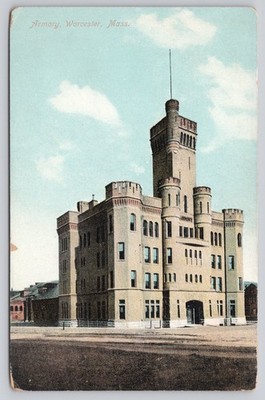 Armory Worcester Massachusetts Vintage Divided Back Postcard 1907-1915