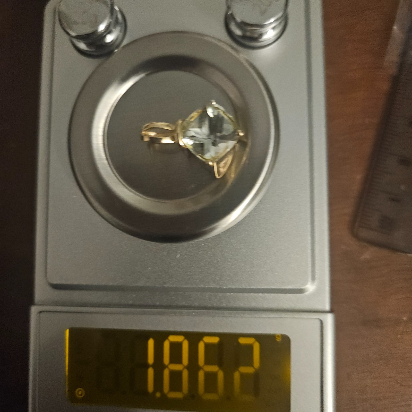 14K Solid Gold LightGreen Square Checkerboard Fac… - image 11