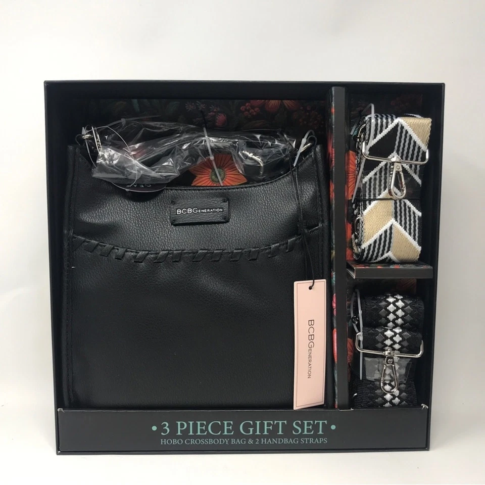 BCBGeneration 3 изделия Hobo сумка через плечо и ремни комплект, OS - черный/мульти - Изображение 2 из 4