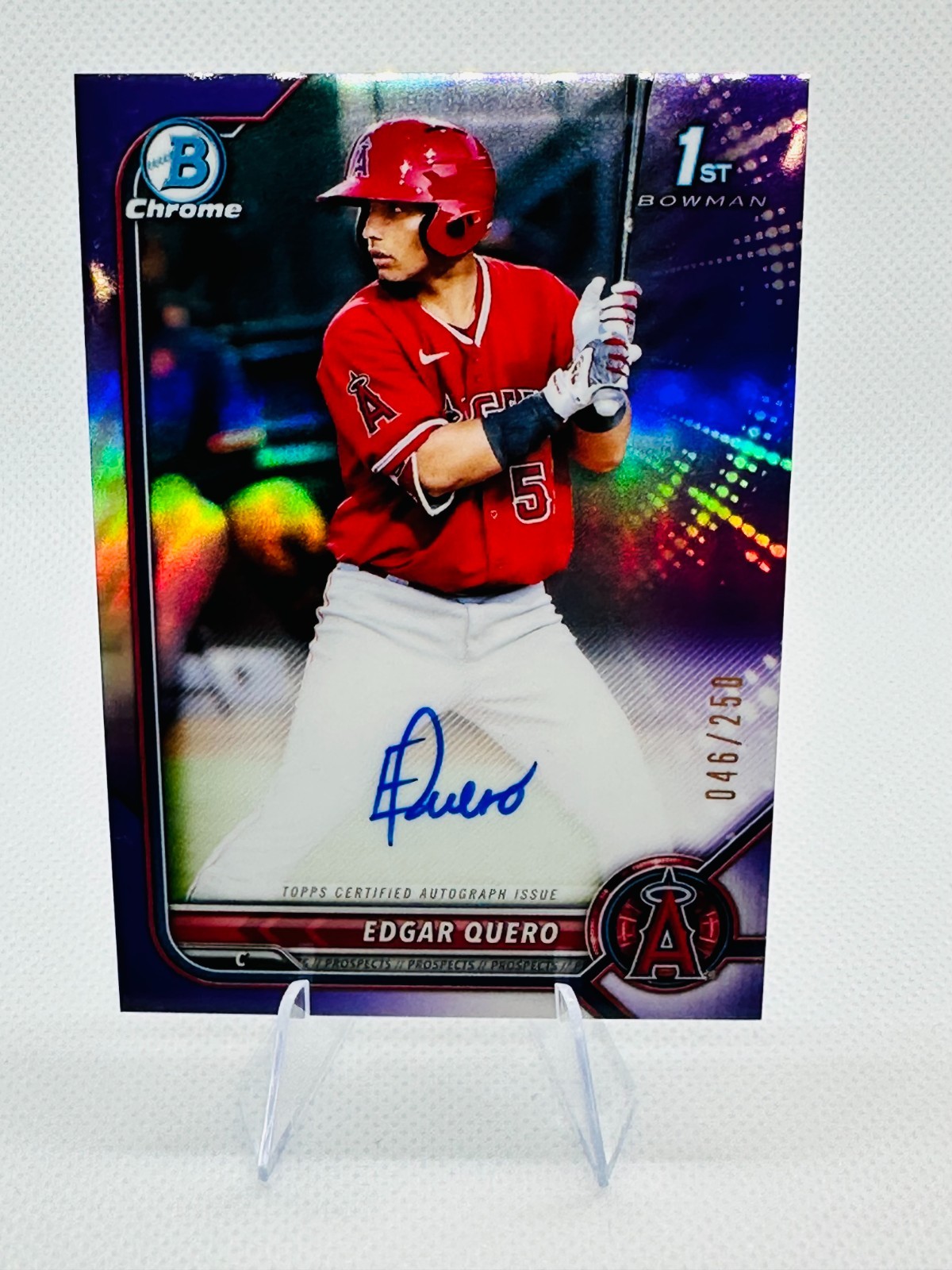 2022 1st Bowman Chrome Edgar Quero Auto Purple Refractor /250