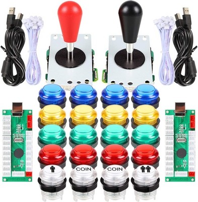 LED Arcade DIY Teile 2 Spieler USB Encoder Joystick 20x Tasten für PC MAME
