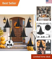Halloween Witch Hat Decorations - 6Pcs Foldable for Easy Storage Display
