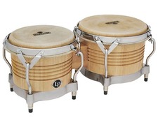 Latin Percussion Matador Series Wood Bongos - Natural/Chrome