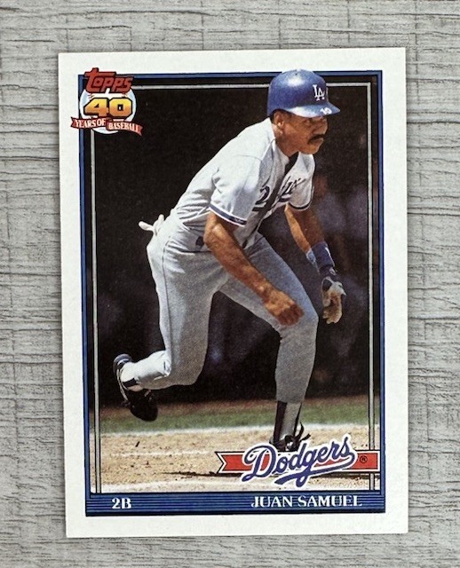1991 Topps #645 Juan Samuel MLB Los Angeles Dodgers Baseball Card