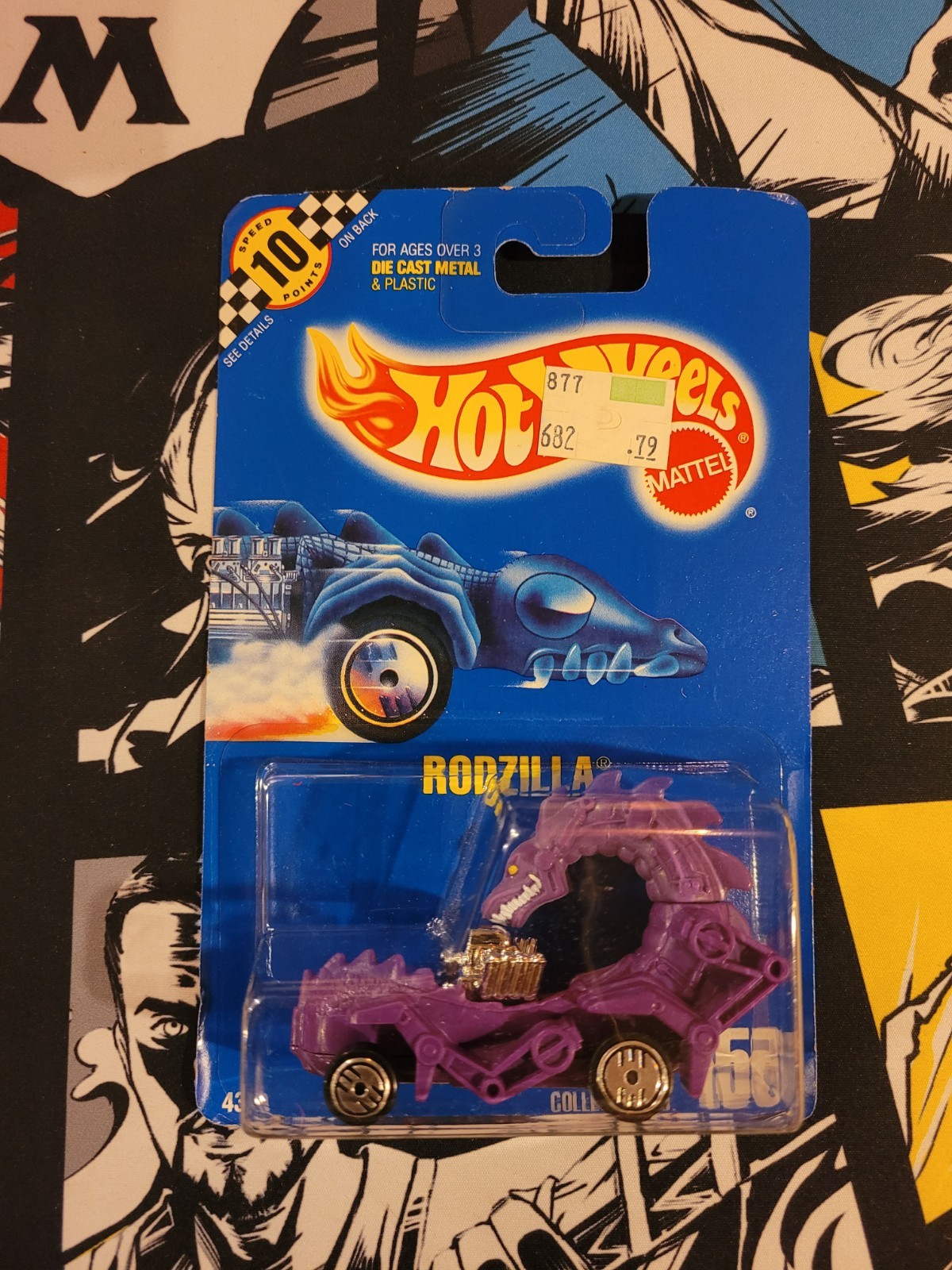 Hot Wheels Rodzilla #156 Purple 4389 Mattel 1990 Sealed On Card