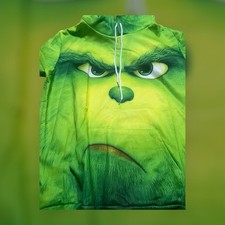 Grinch Face Hoodie Adult XL Green Christmas Sweatshirt Funny Holiday Gift