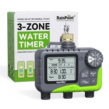 Sprinkler Timer, 4 Outlets Hose Timers, 4 Zone Water Timer,brass conne