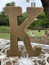 Wooden Monogram Letter K Classic Wood Grain Rustic Farmhouse Bold Home Decor