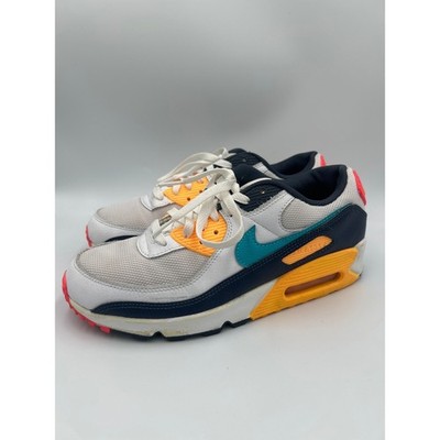 Nike Air Max 90 White Teal Laser Orange Obsidian HF4860-100 Mens 8.5 Sneakers