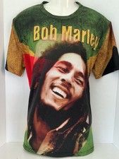 Vintage Bob Marley All Over Print T-Shirt sz XL Reggae READ