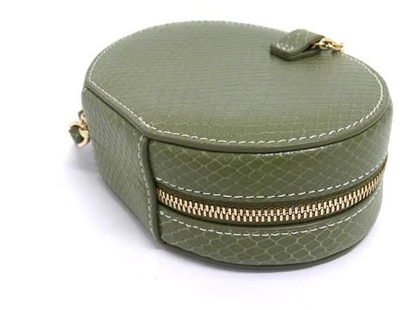 CAFUNE Python Embossed Leather Crossbody Bag Gree… - image 7