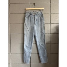 Vintage 80s Women's Paris Blues Fringe Hem Light Wash Mom Jeans size 6 Western