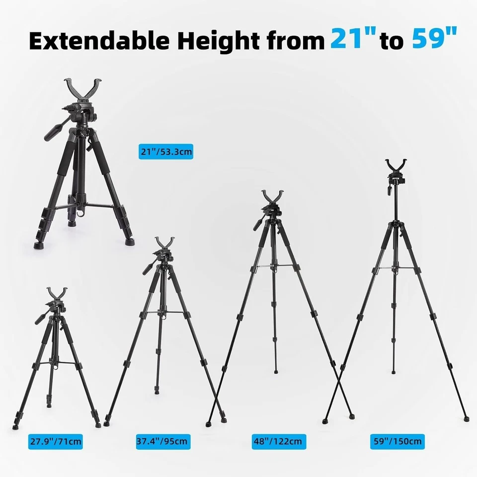 Adjustable Lightweight Shooting Tripod for Rifles, Hunting & Outdoors - Image 2 of 4