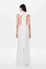 Misha NWT Evianna Halter White Ivory Dress Gown Bow XSMALL US 2 AU 6 REVOLVE