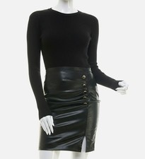 BCX Juniors Women's Black Faux-Leather Sweater Dress Size: XS